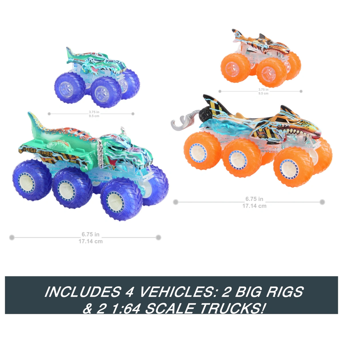 Hot Wheels Monster Trucks 1:64 Truck & Big Rig Multipack