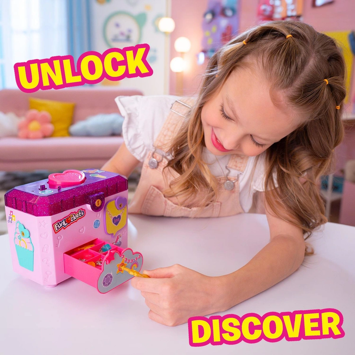 FunLockets Secret Jewellery Box with Message Recorder-Pink