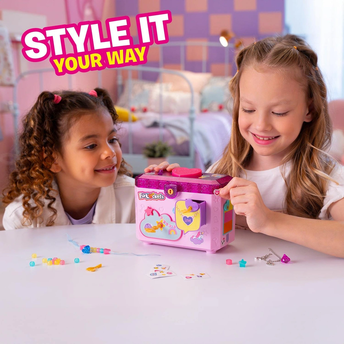 FunLockets Secret Jewellery Box with Message Recorder-Pink