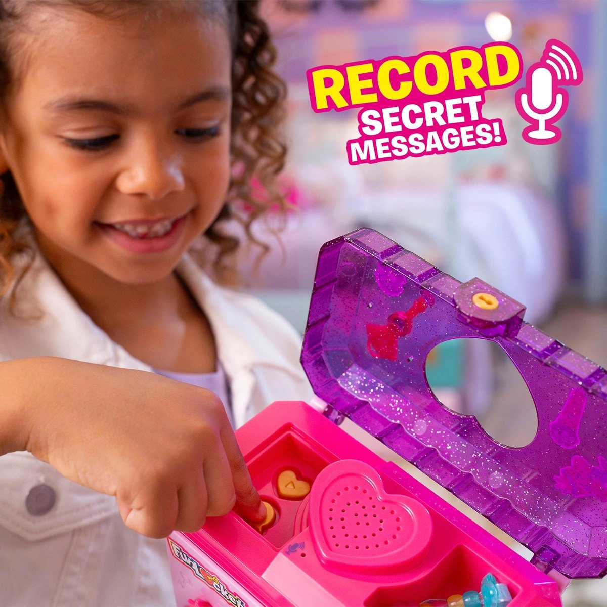 FunLockets Secret Jewellery Box with Message Recorder-Pink