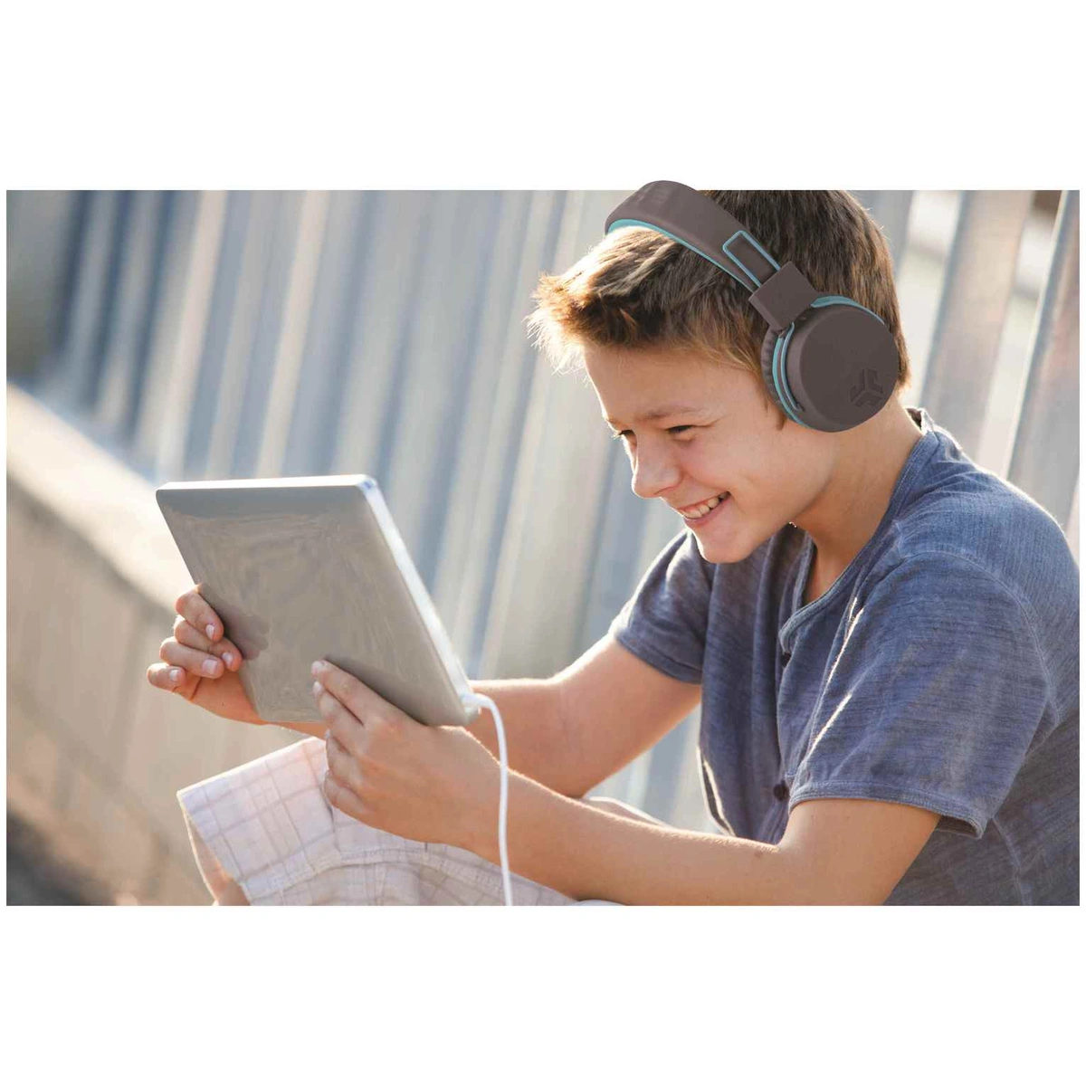 JLab JBuddies Kids Headphones - Grey/ Blue