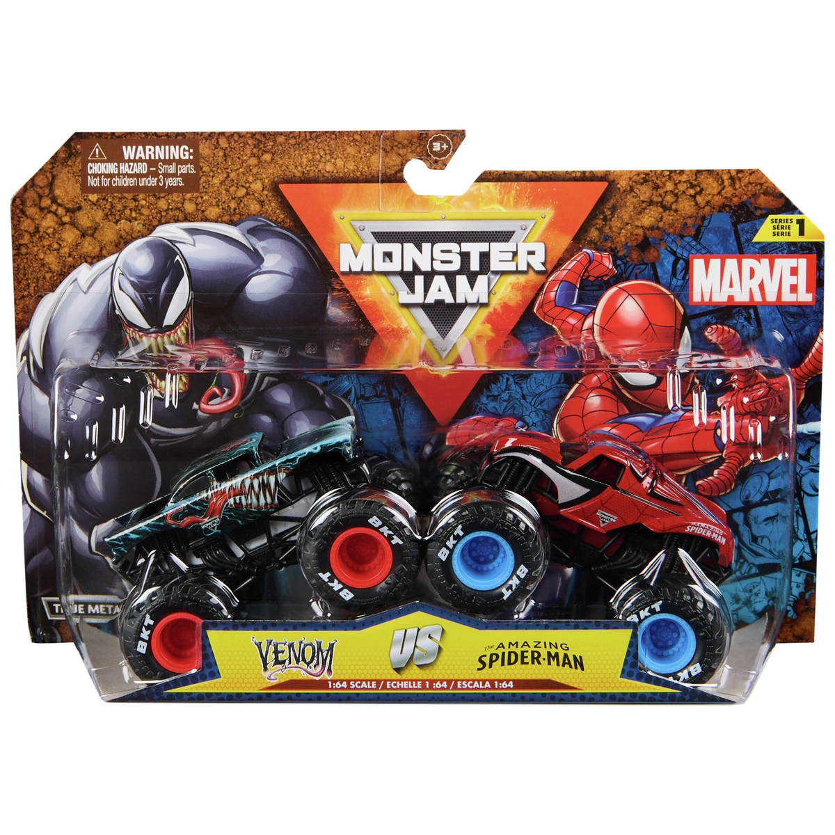 Monster Jam 1:64 Die Cast Marvel Monster Trucks - Pack of 2