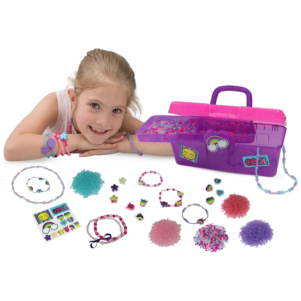 Chad Valley Be U Bead Box and 5000 Beads