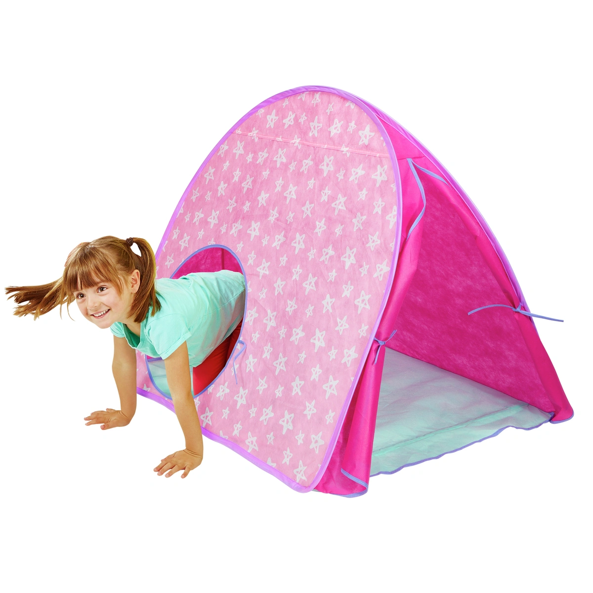 Chad Valley Pink Stars Baby Sensory Pop Up Play Tent