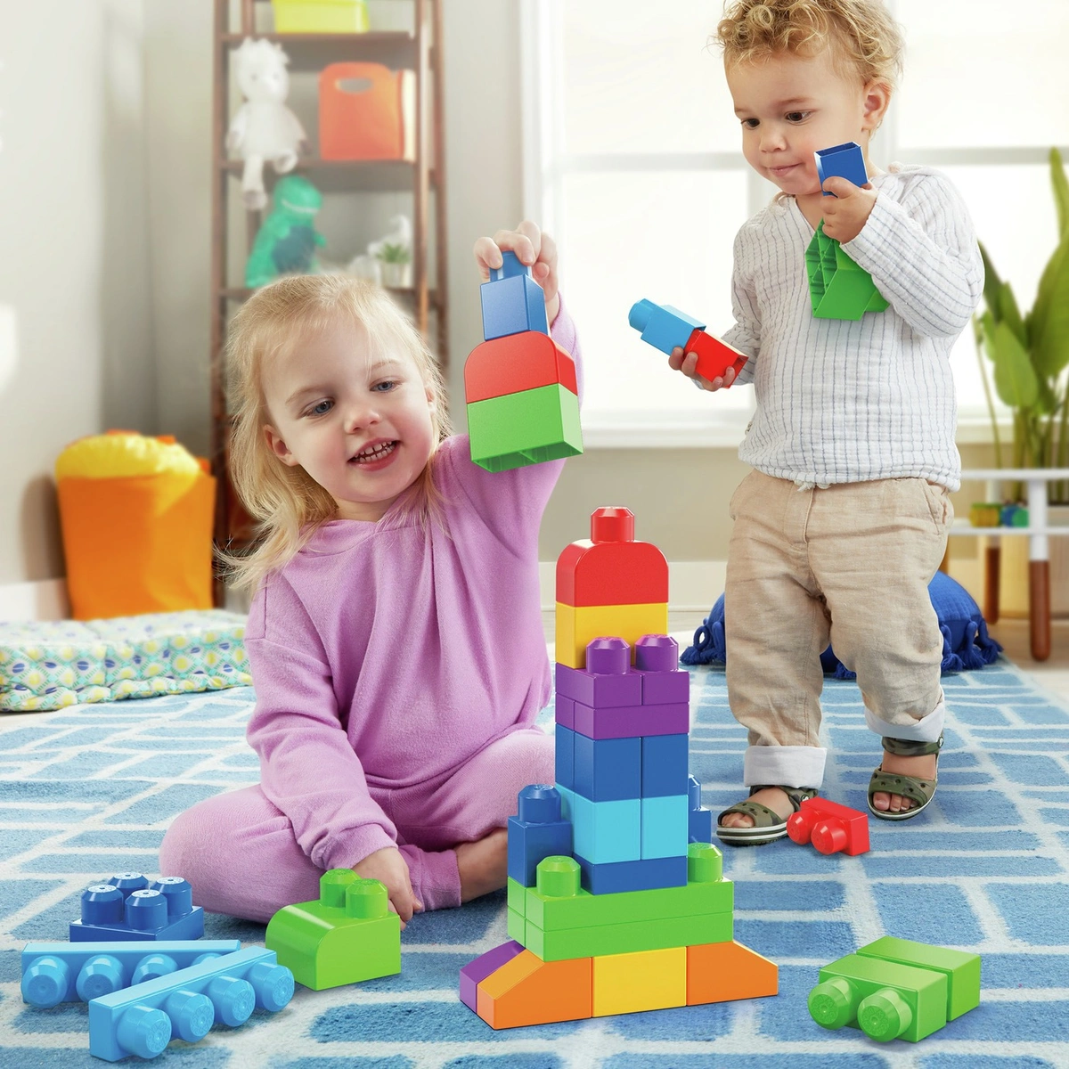 Mega Bloks 60 Piece First Builders Big Building Bag- Classic