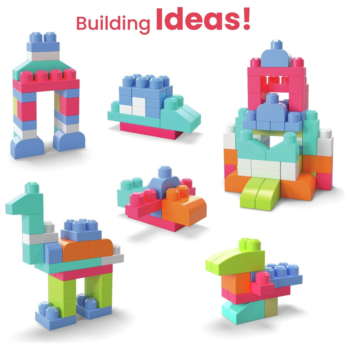 Mega Bloks 60 Piece First Builders Big Building Bag - Pastel