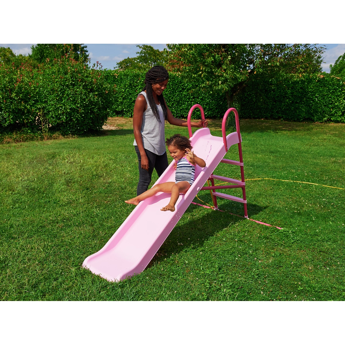 Chad Valley 7ft Kids Garden Slide - Pink