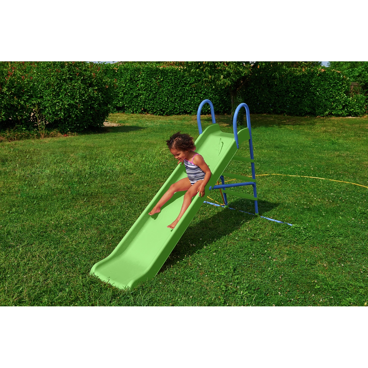 Chad Valley 7ft Kids Garden Slide - Green and Blue