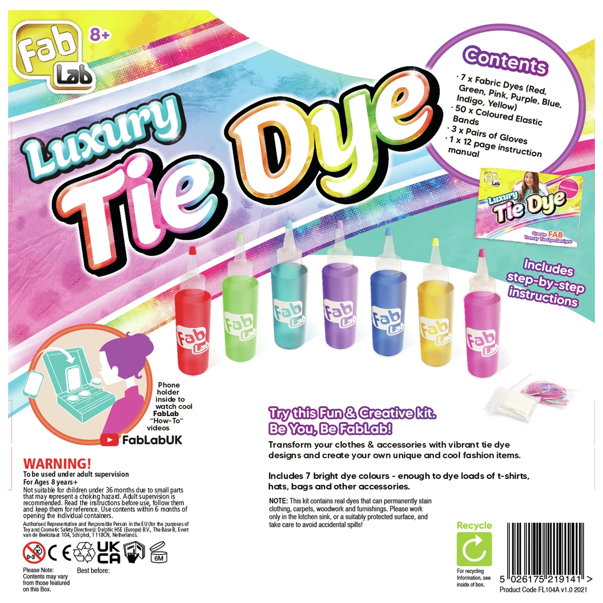 FabLab Luxury Tie Dye Kit for Kids