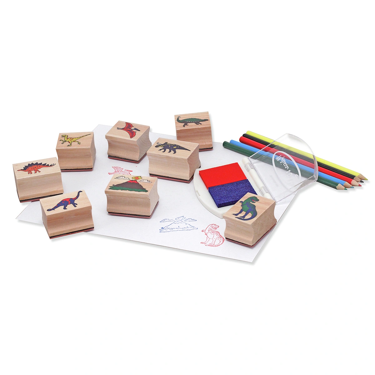 Melissa & Doug Wooden Dinosaur Stamp Set