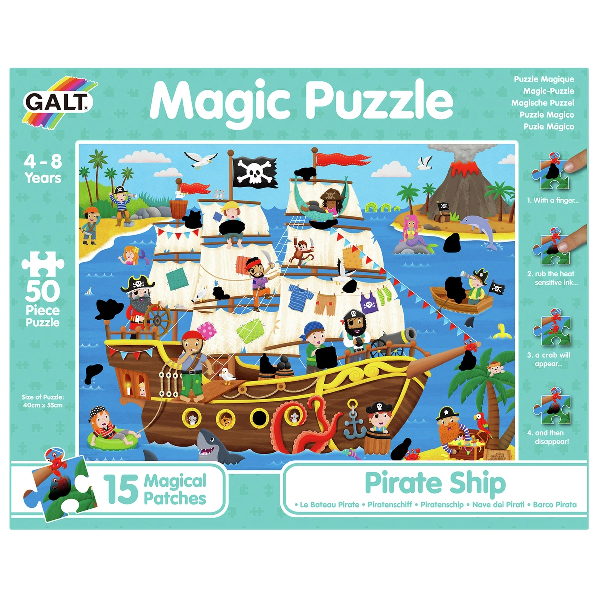 Galt Toys Pirate Ship 50 Piece Magic Puzzle