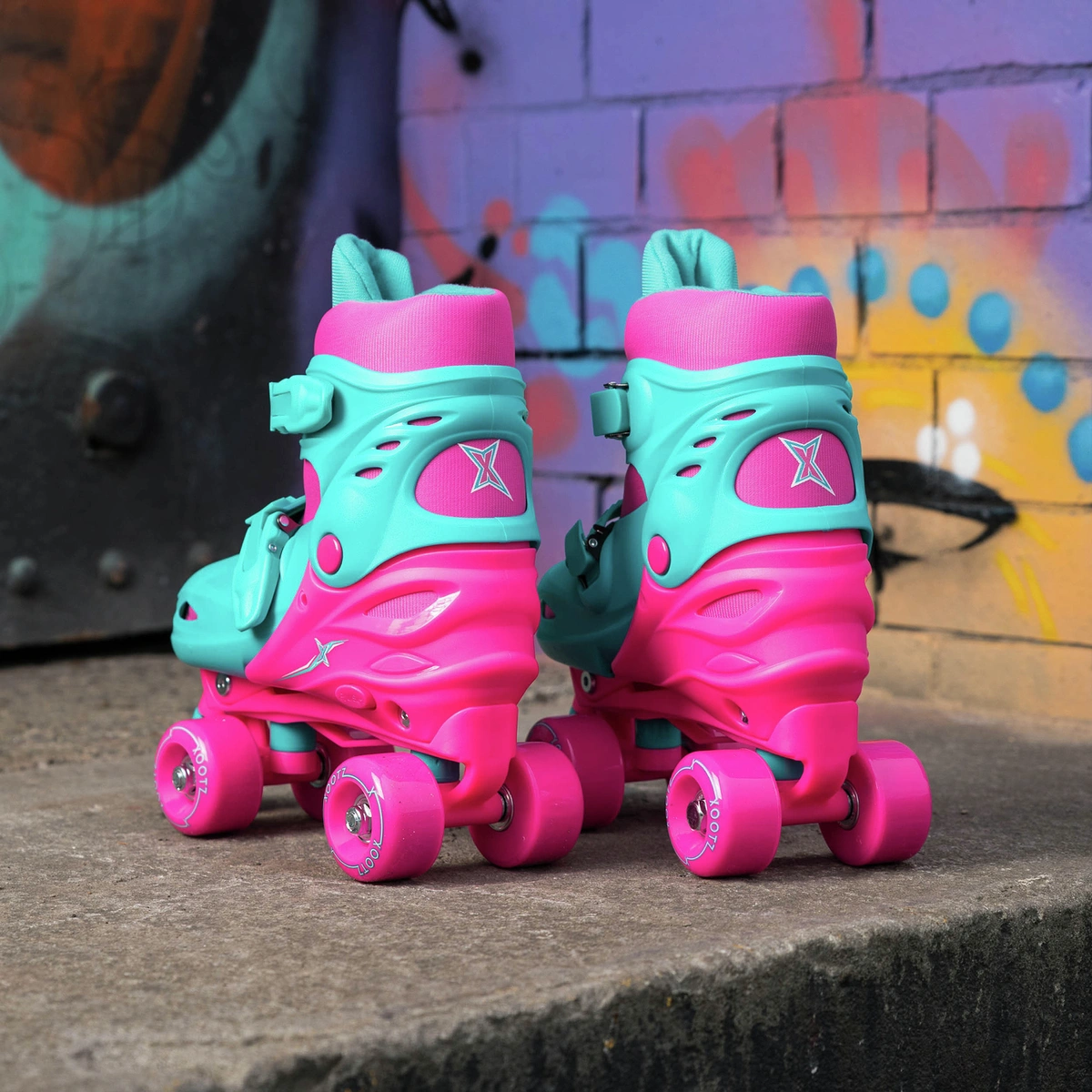 Xootz Adjustable Quad Skates - Pink
