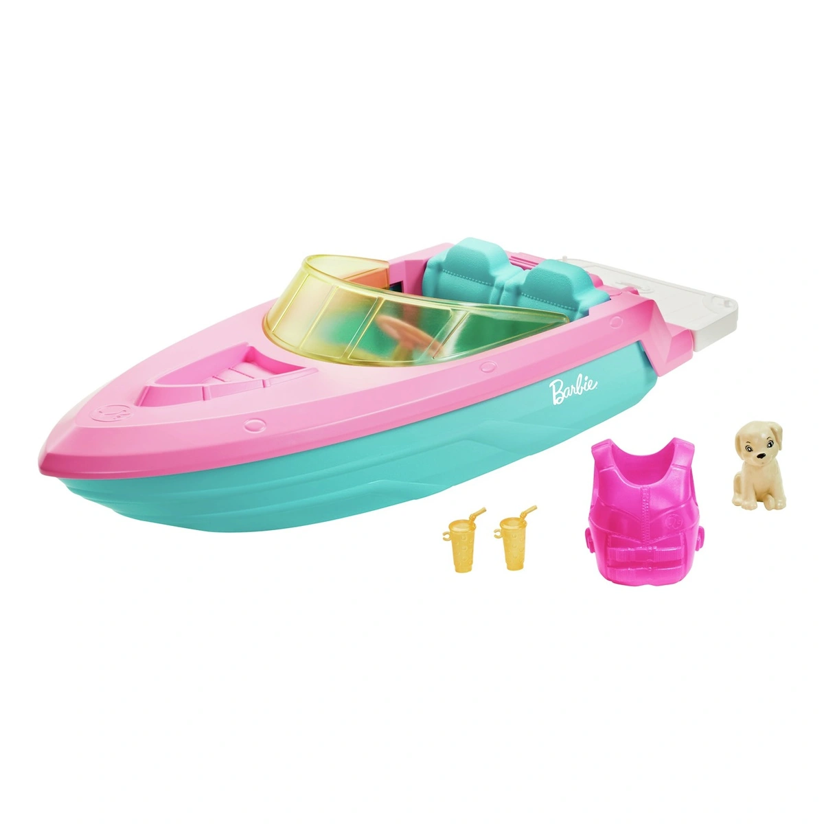 Barbie Boat with Puppy Figure playset