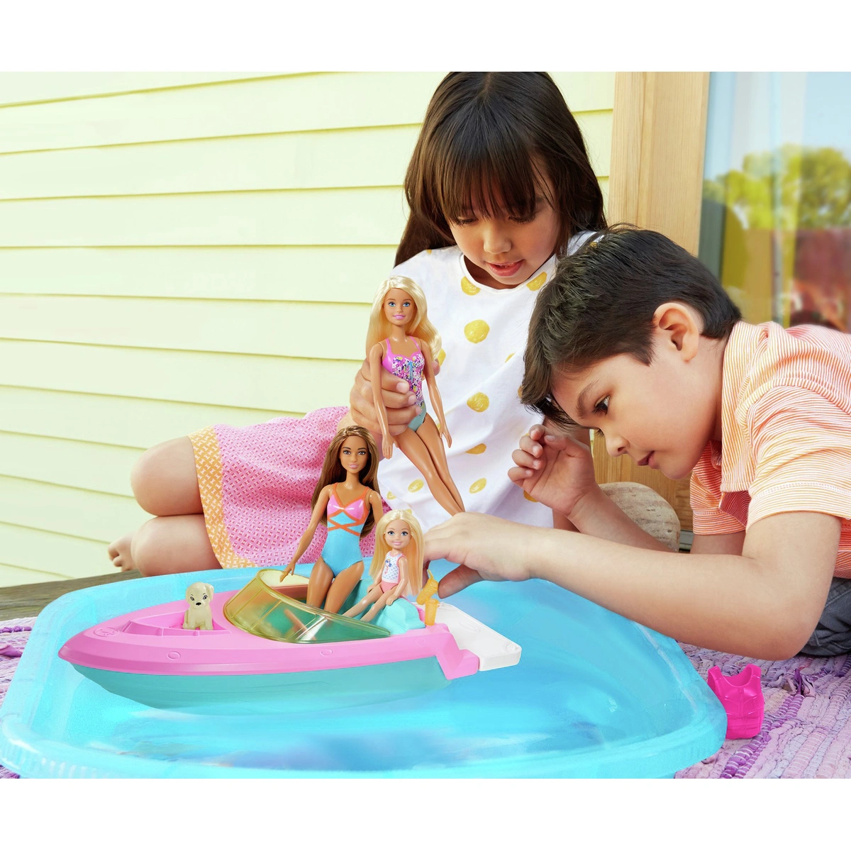 Barbie Boat with Puppy Figure playset