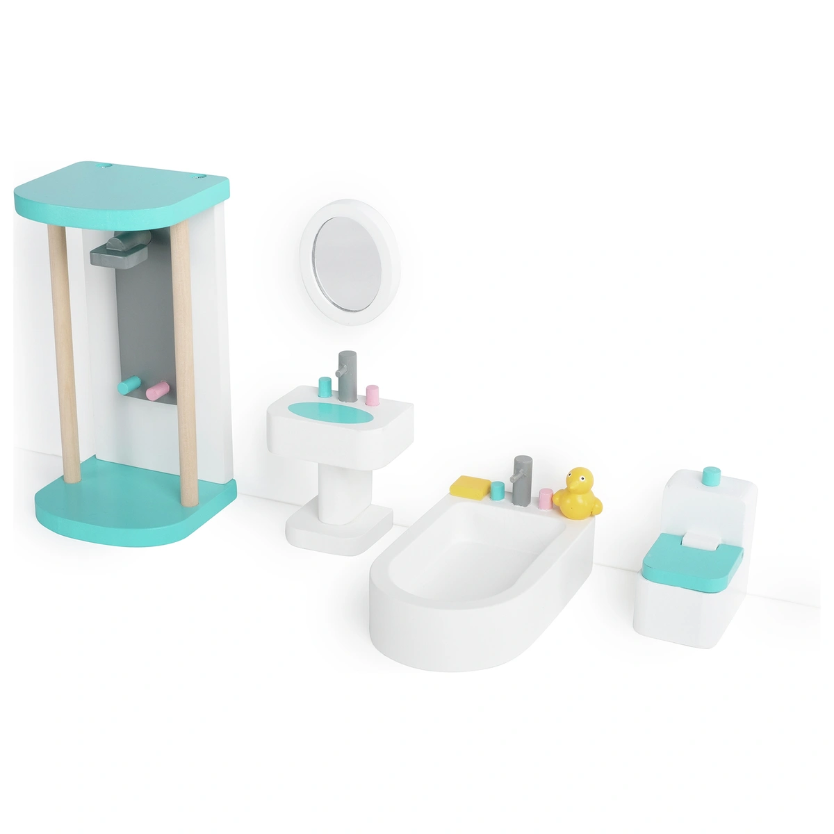 Doll House Wooden Bathroom Set