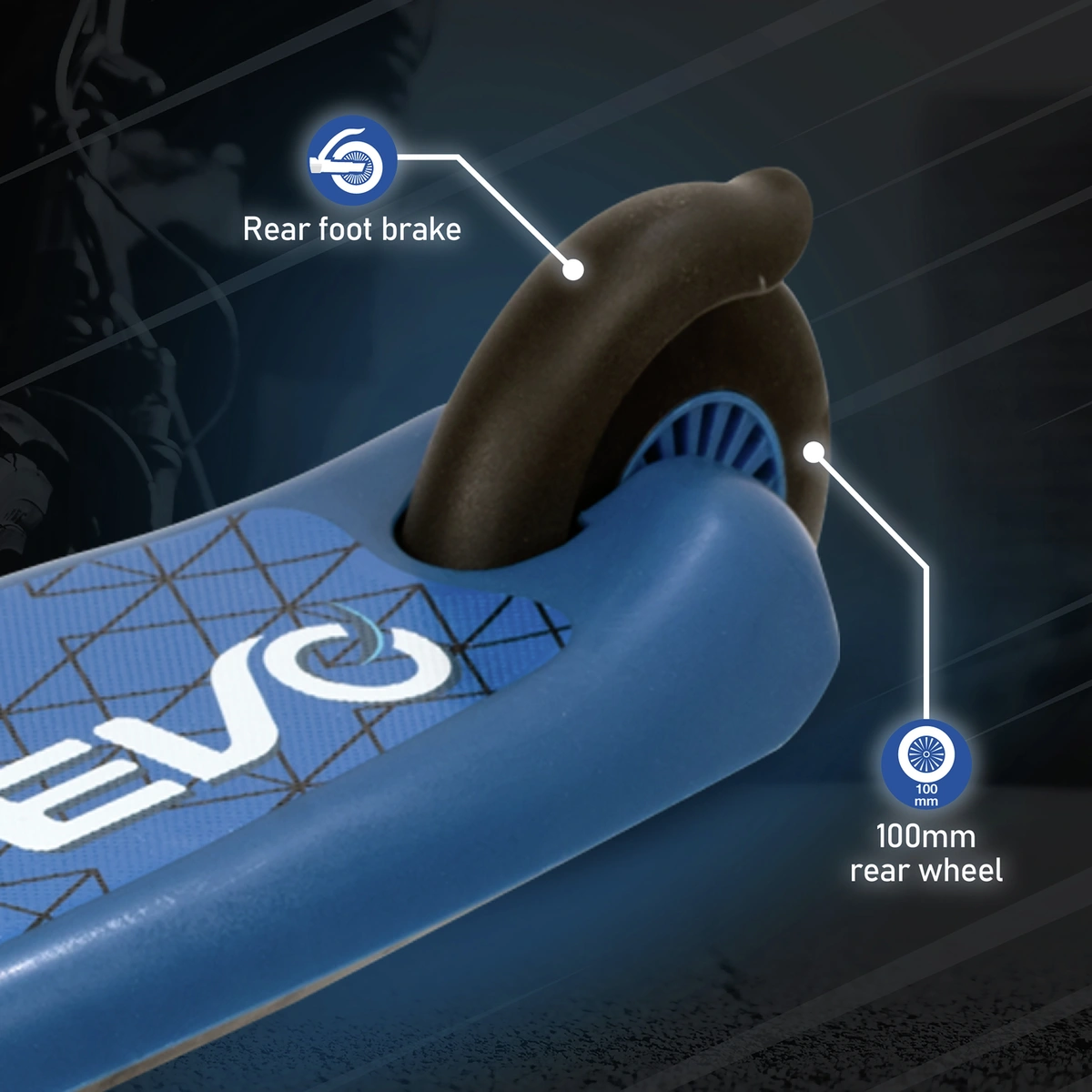 EVO Move and Groove 3 Wheel Scooter - Blue