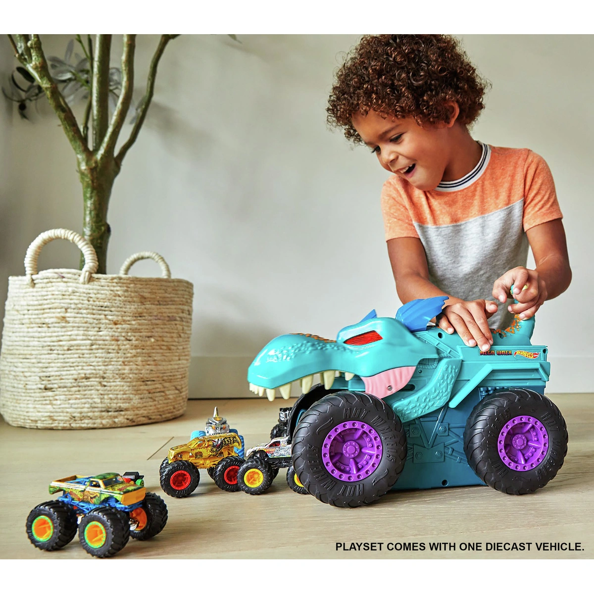 Hot Wheels Monster Trucks Car Chompin' Mega-Wrex Vehicle