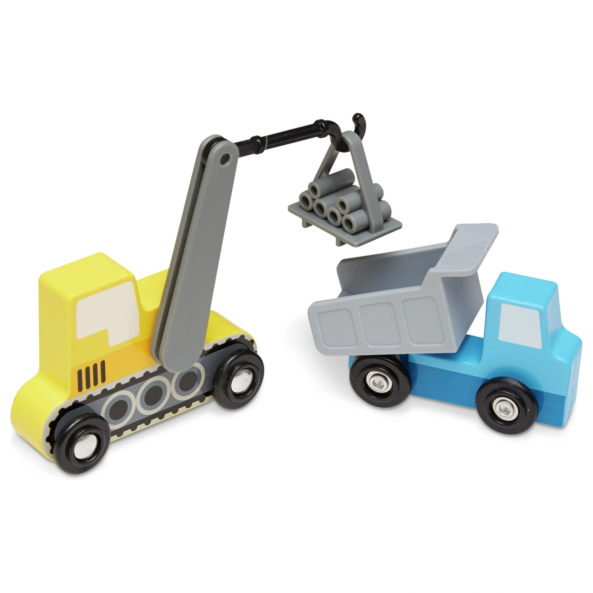 Melissa & Doug Wooden Construction Vehicles- Pack of 7