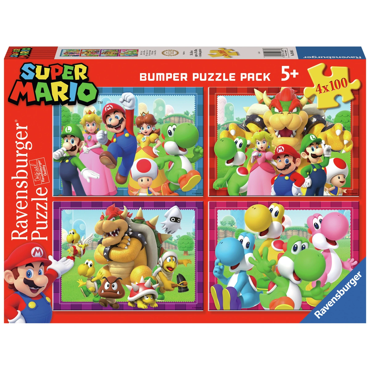 Super Mario 4 X 100 Piece Bumper Jigsaw Puzzle Pack