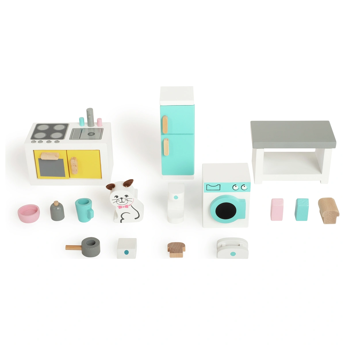 Doll House Wooden Dolls Kitchen Set