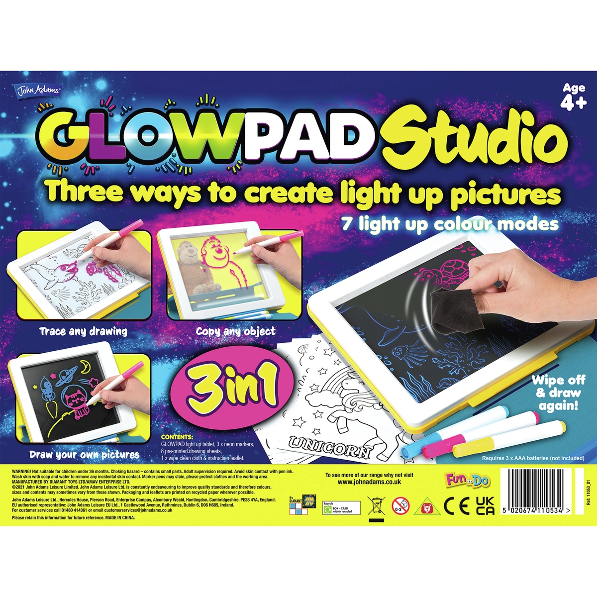 John Adams Glowpad 3 in 1 Drawing Studio