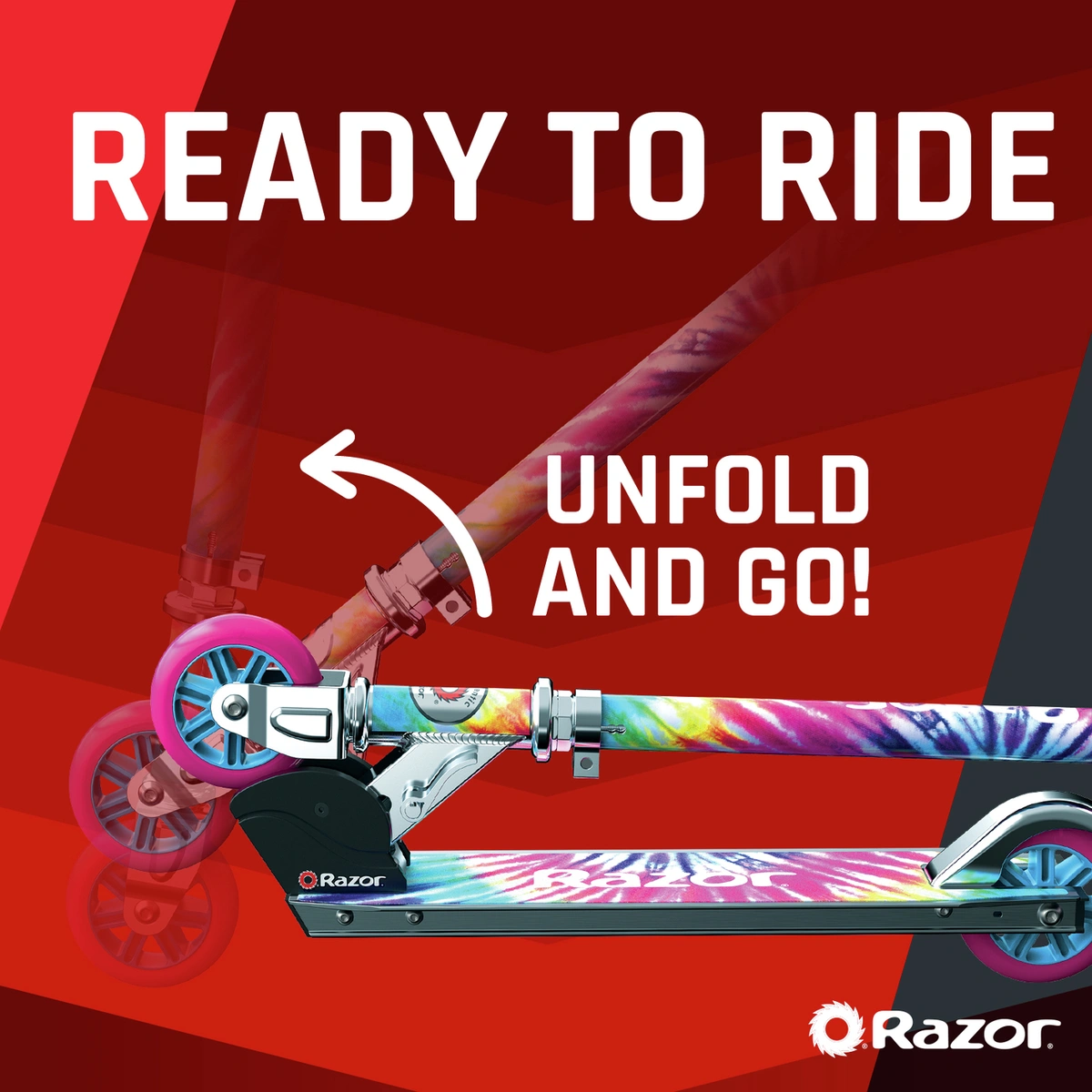 Razor Tie-Dye Foldable 2 Wheel Scooter