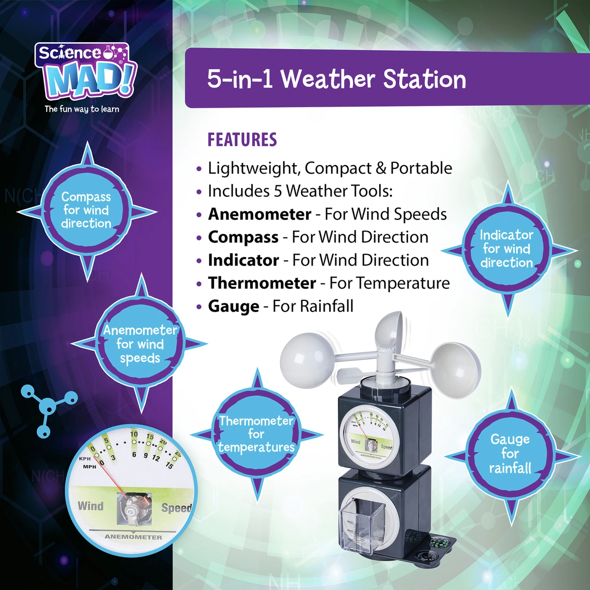 Science Mad 5 in 1 Weather Station