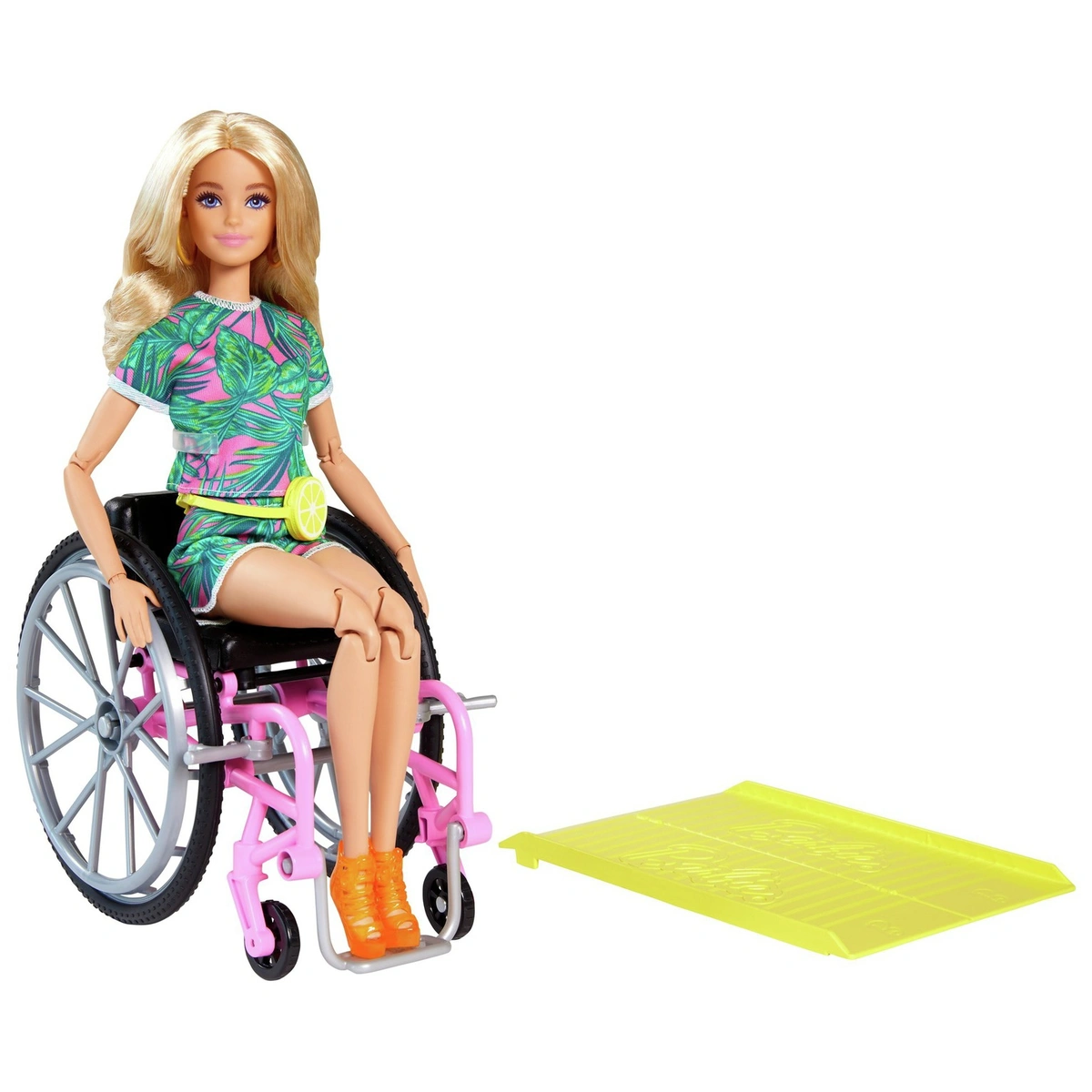 Barbie Fashionista Blonde Doll with Wheelchair & Ramp - 29cm