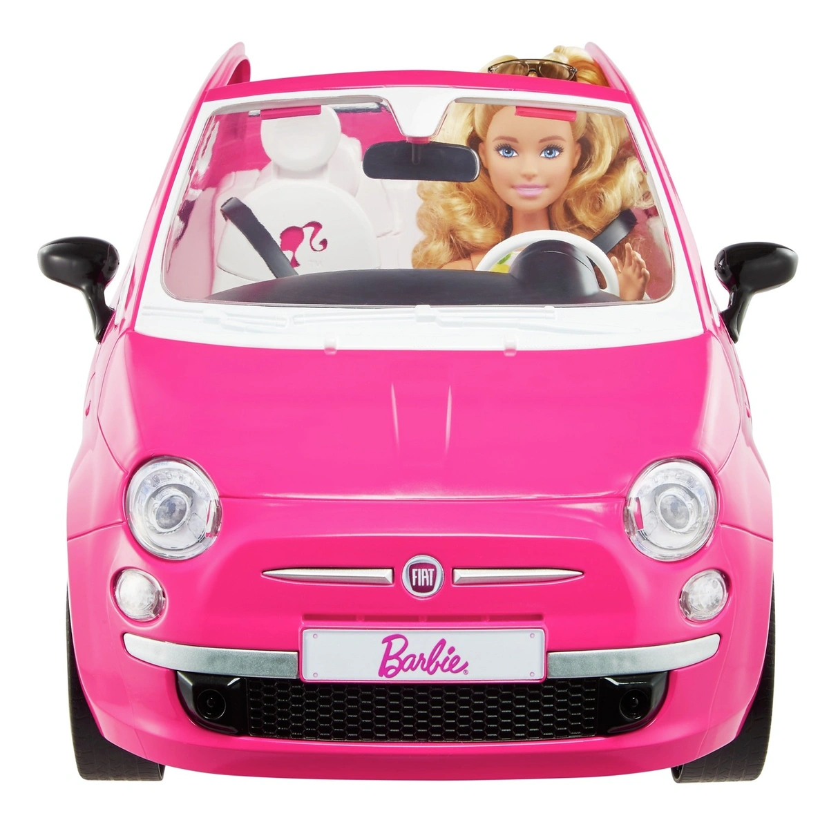Barbie Pink Fiat 500 Car and Doll Playset