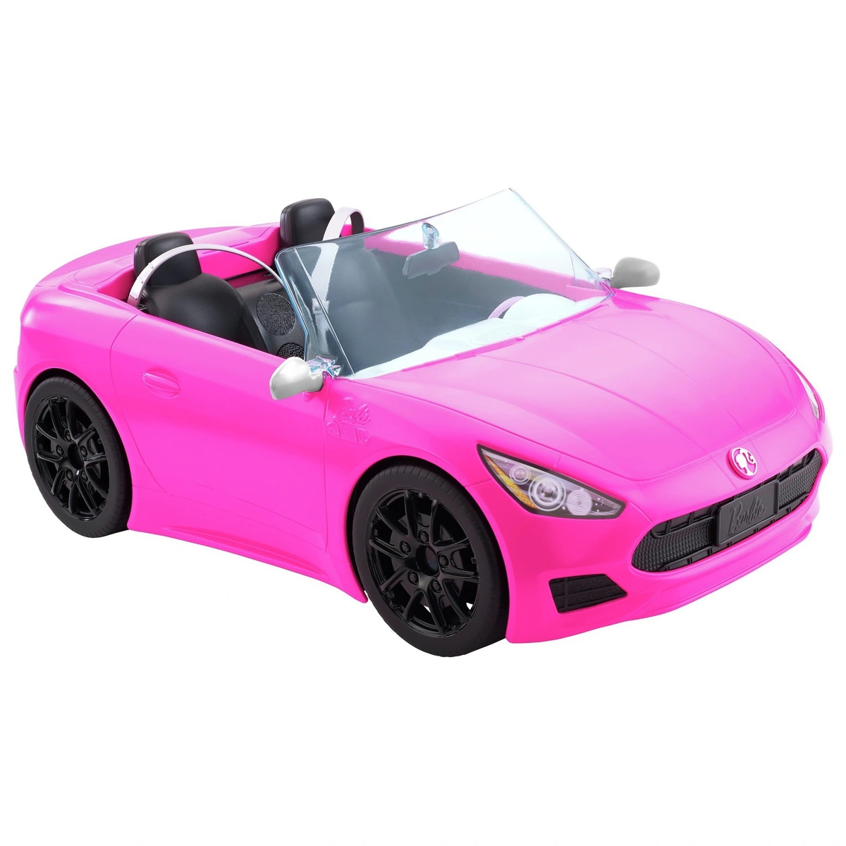 Barbie Pink Convertible 2-Seater Vehicle with Rolling Wheels