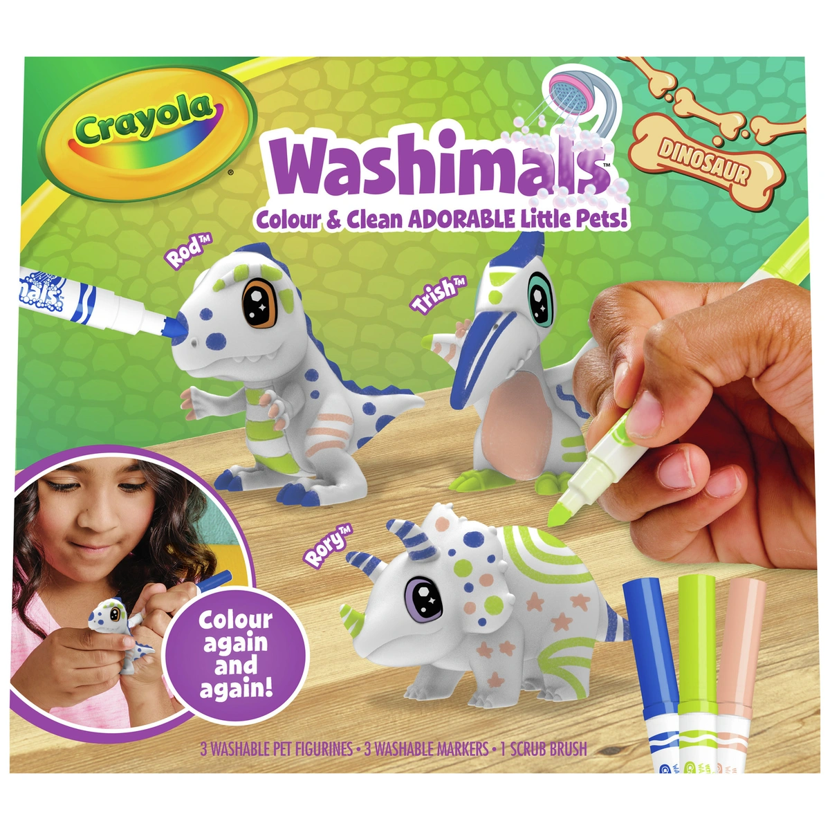 Crayola Washimals Dinosaur Playset - Pack of 3