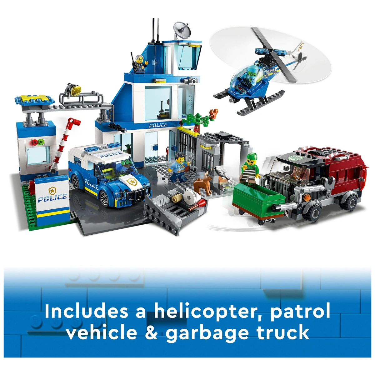 LEGO City Police Station Bin Lorry & Helicopter Toy 60316