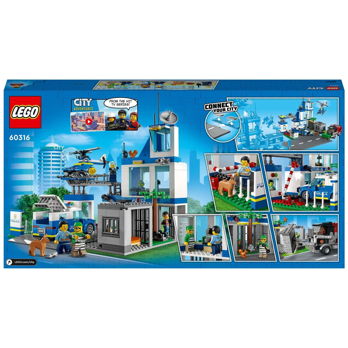 LEGO City Police Station Bin Lorry & Helicopter Toy 60316